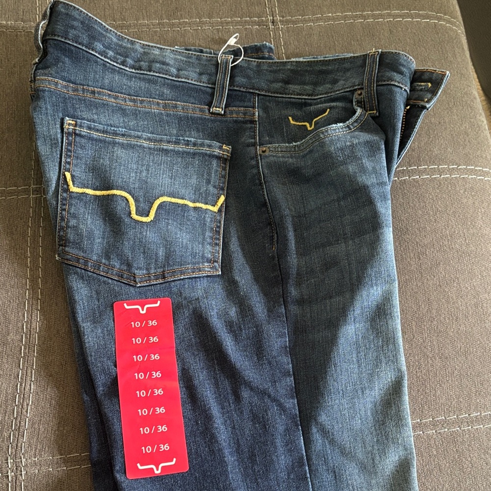 Kimes Ranch Dark Blue Straight Leg Jeans Sarah NWOT 10x36